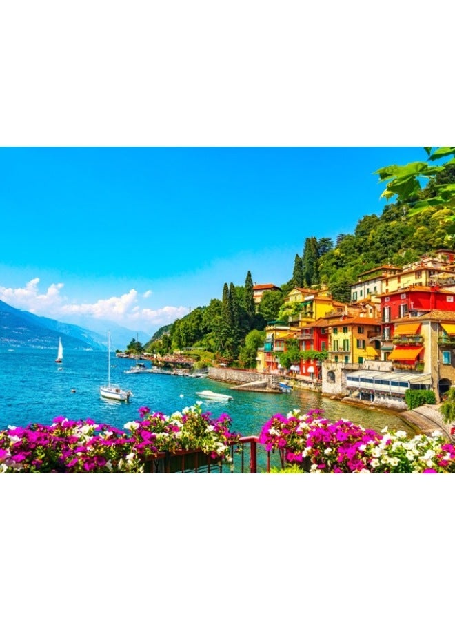 1000 Pieces Of Paper Landscape Jigsaw Puzzle Adult 70*50 High Difficulty Jigsaw Puzzle Gift Decompression Toy Jigsaw Puzzle Factory-Color:GSSQ0011-Lake Como Varenna Town 1000 Pieces - Image 1